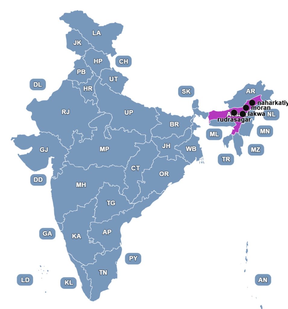 petroleum fuel and oil extraction sites in Assam