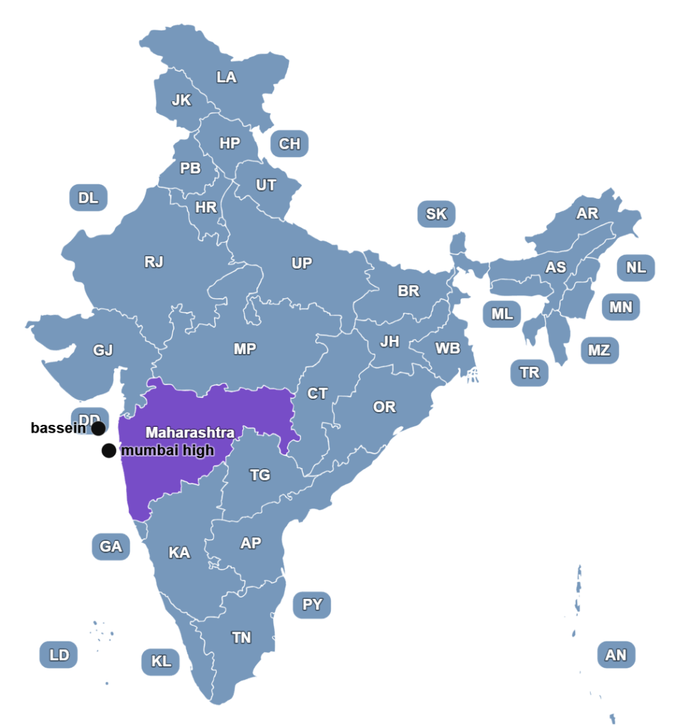 petroleum fuel and oil extraction sites in Mumbai