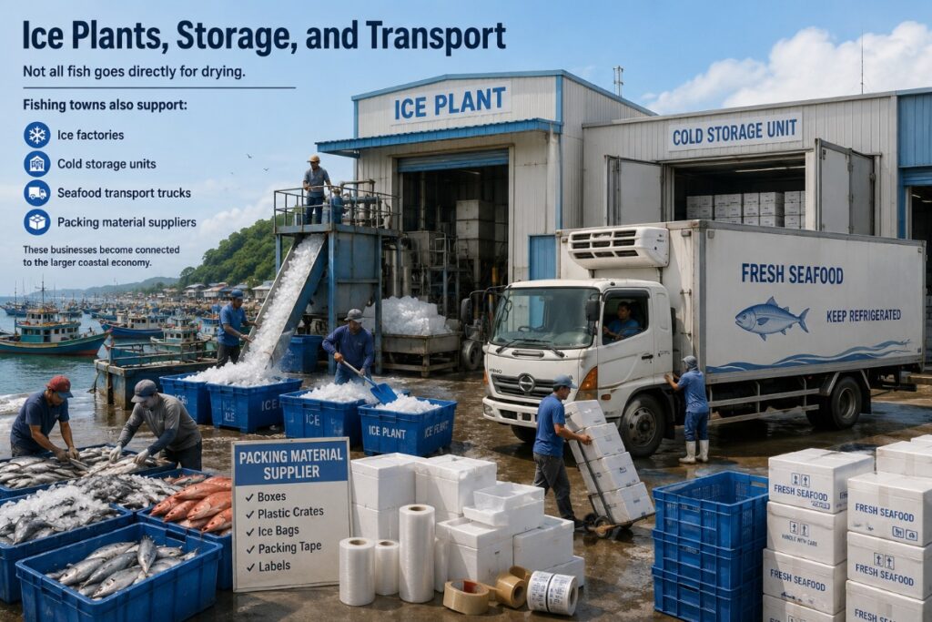 Ice plants, storage, transport